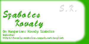 szabolcs kovaly business card